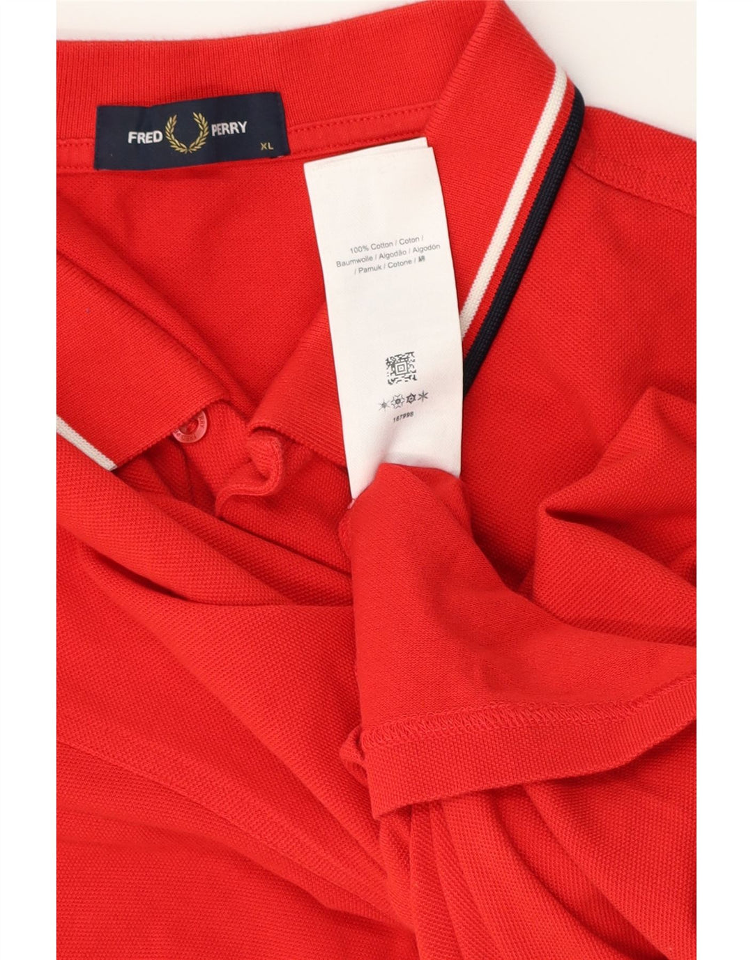 Fred Perry Herren-Poloshirt XL, rote Baumwolle