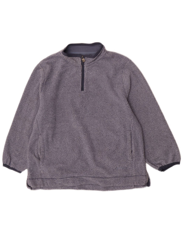 Weird Fish Damen-Pullover mit Reißverschluss am Hals, UK 20 2XL, blau, geometrisch