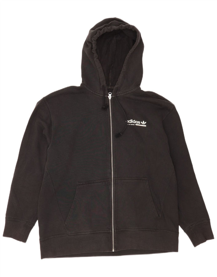 Adidas Herren Graphic Zip Hoodie Pullover Mittelschwarze Baumwolle