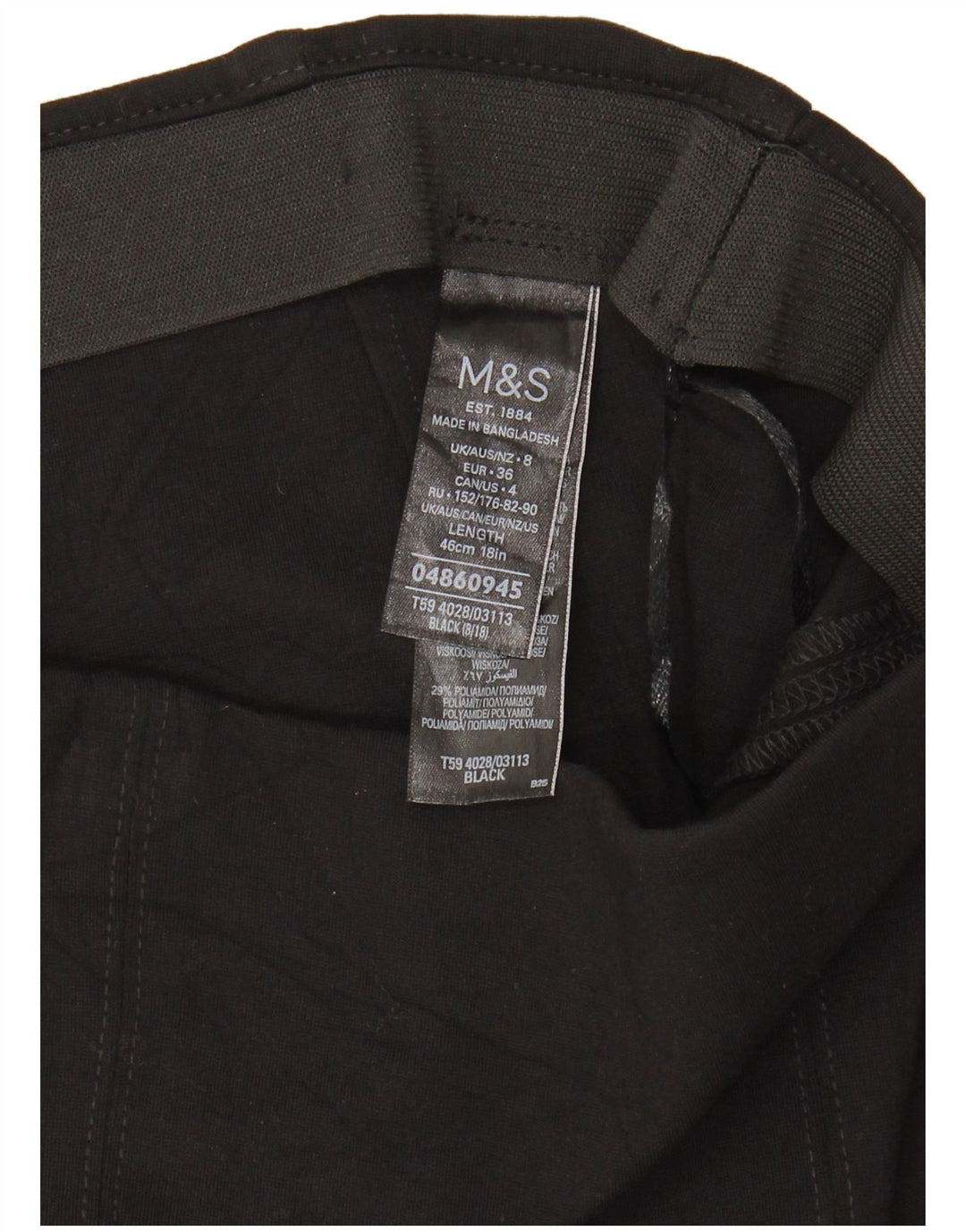 MARKS & SPENCER Womens A-Line Skirt UK 8 Small W27  Black Viscose