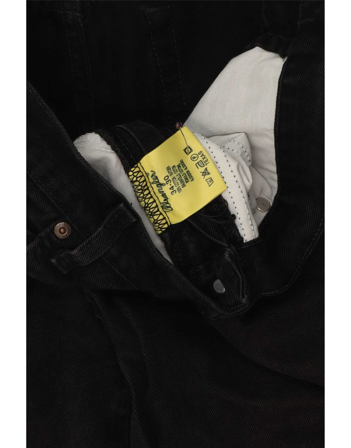 Wrangler Herren Texas Straight Jeans W34 L27 Schwarze Baumwolle