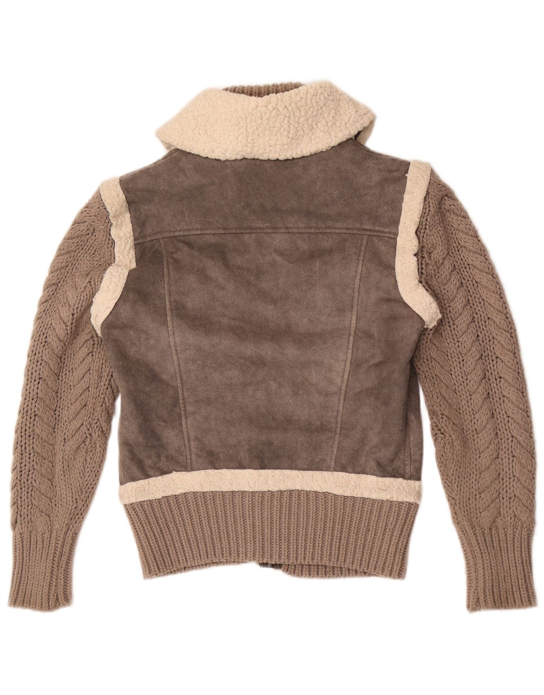 Gaudi Damen Strick-Sherpa-Bomberjacke IT 46 Large Grau Polyester