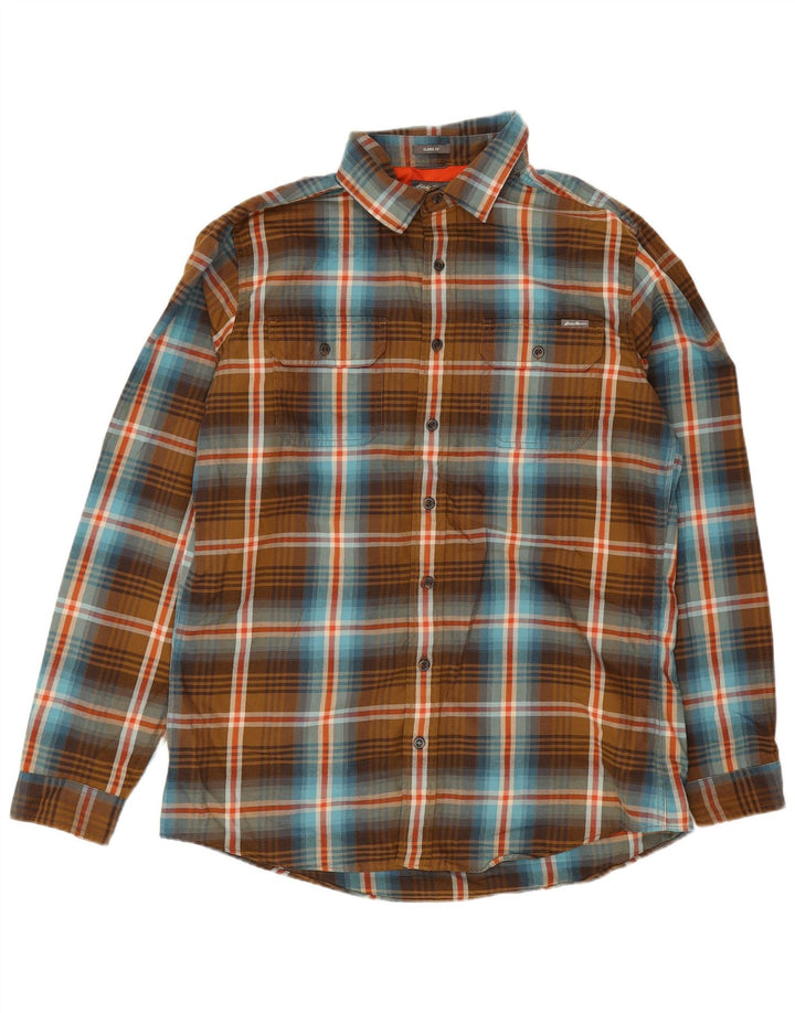 Eddie Bauer Herren-Flanellhemd mit klassischer Passform, groß, braun kariert, Polyester
