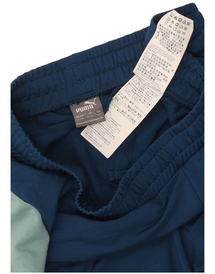 Puma Trainingshose für Jungen, 13–14 Jahre, blaues Colourblock-Polyester