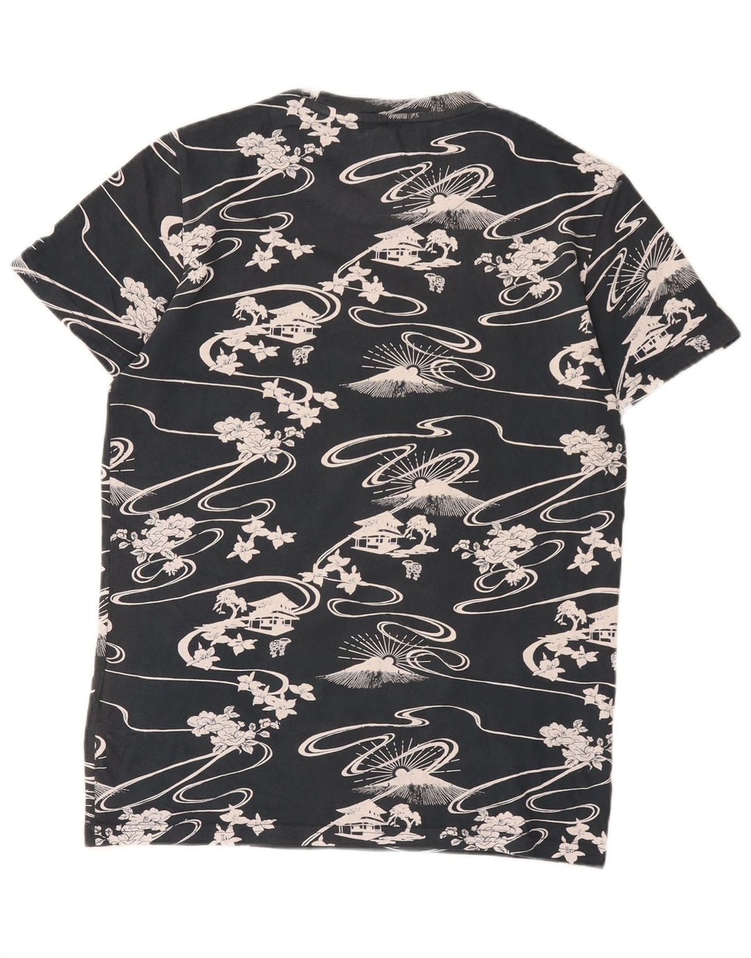 Superdry Herren Grafik-T-Shirt-Oberteil aus Baumwolle in Mittelschwarz mit Blumenmuster