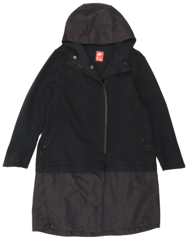 Nike Damen-Regenmantel mit Kapuze, UK 14, Größe L, Schwarz, Baumwolle