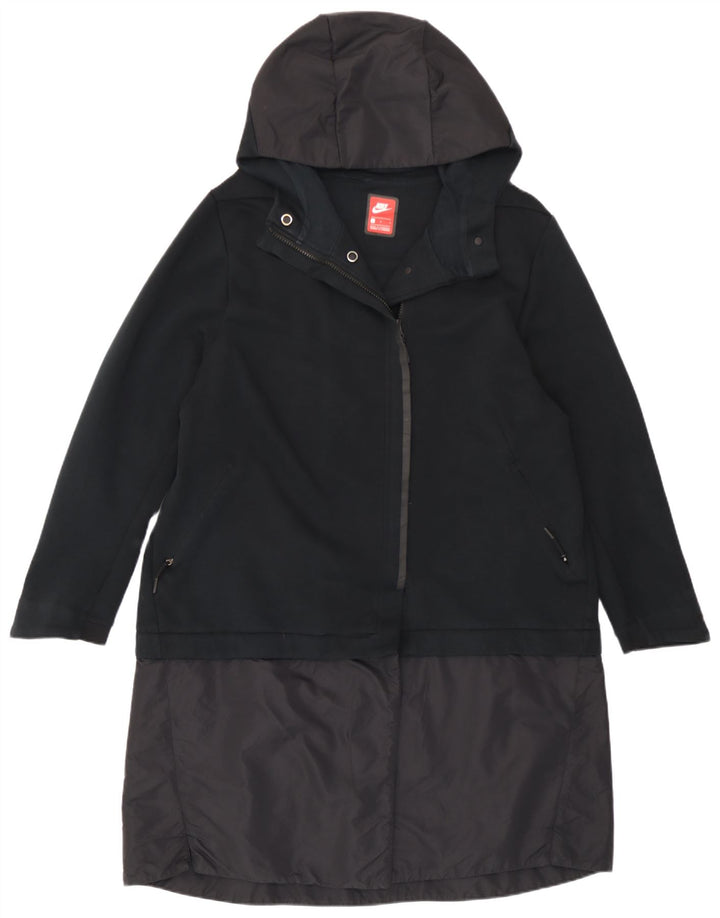 Nike Damen-Regenmantel mit Kapuze, UK 14, Größe L, Schwarz, Baumwolle