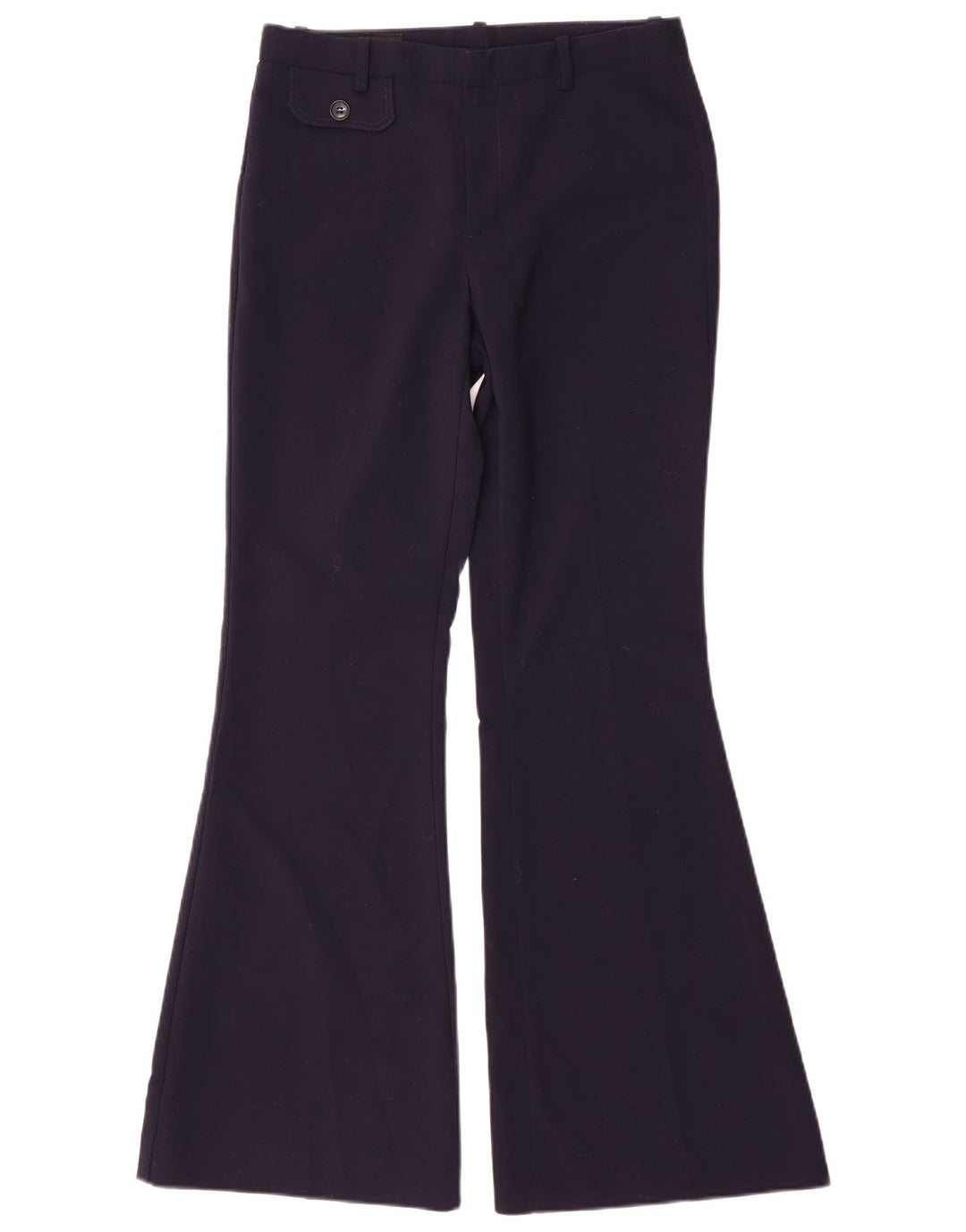 Zara Damen-Flare-Freizeithose, Größe S, W26, L31, Marineblau, Polyester