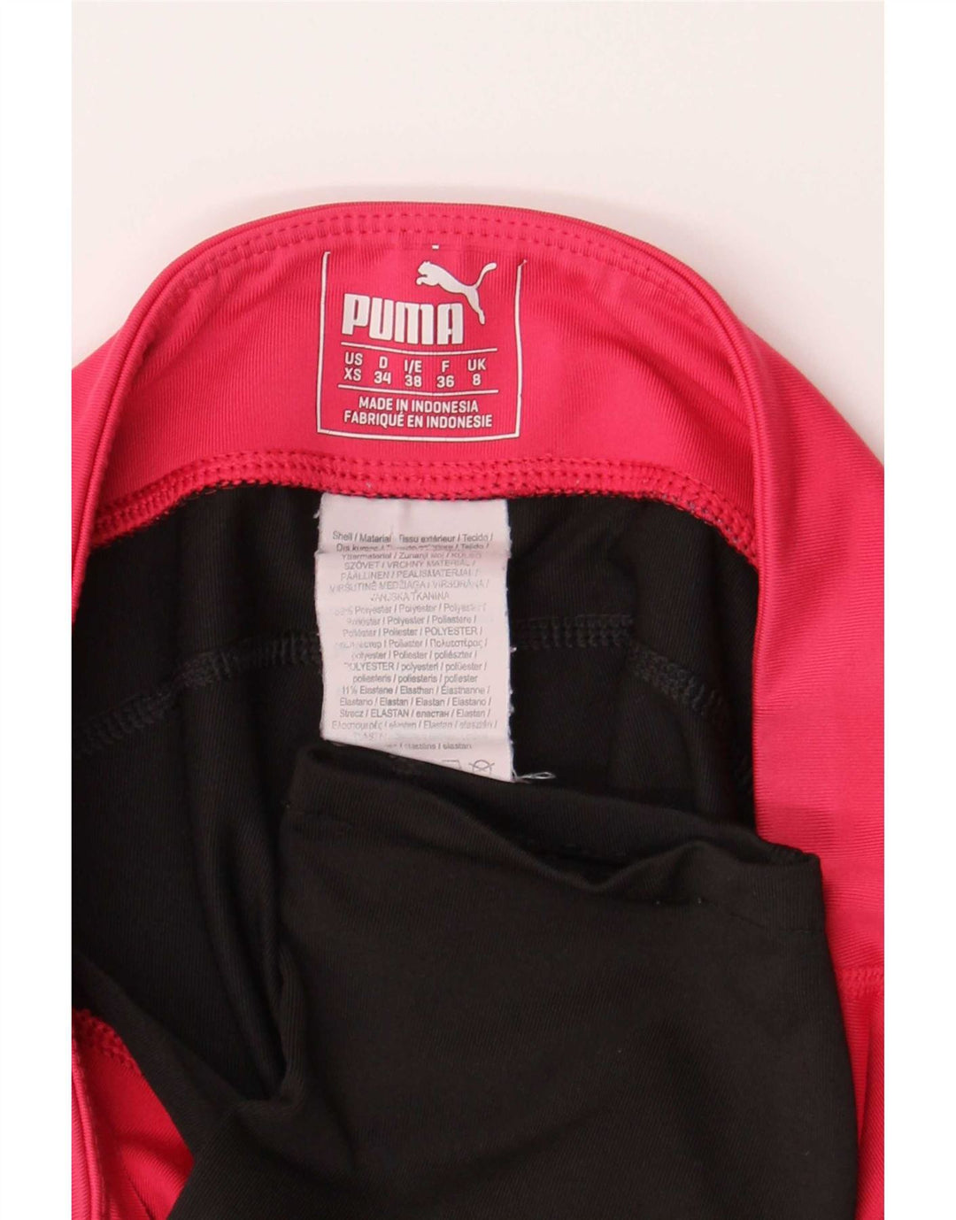 Puma Womens Crop Leggings UK 8 Small Schwarzes Colourblock-Polyester