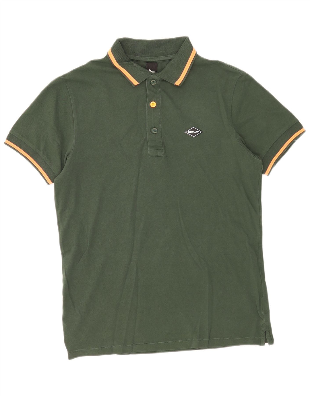 Replay Herren-Poloshirt, klein, grüne Baumwolle