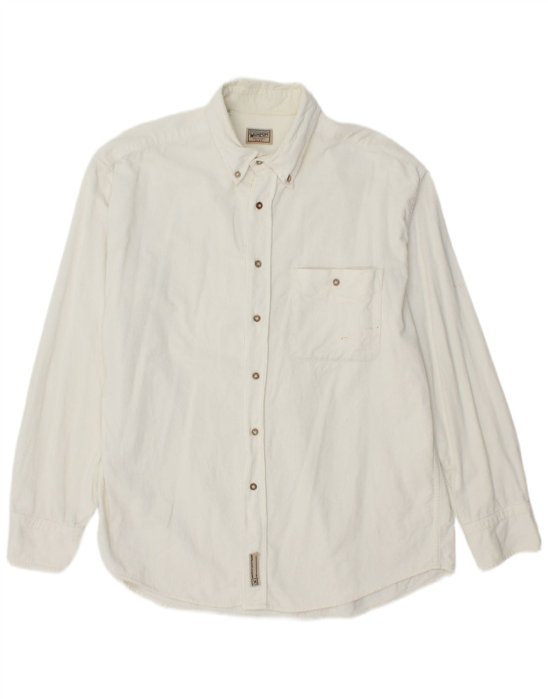 WAMPUM Herren Cordhemd XL Weiß