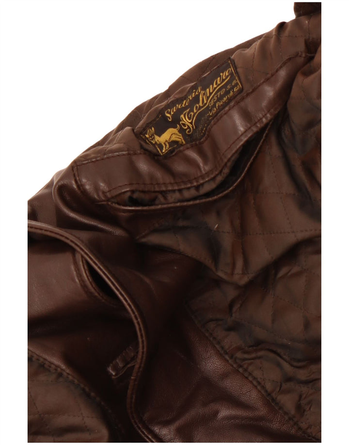 Vintage Herren Lederjacke UK 36 Small Brown