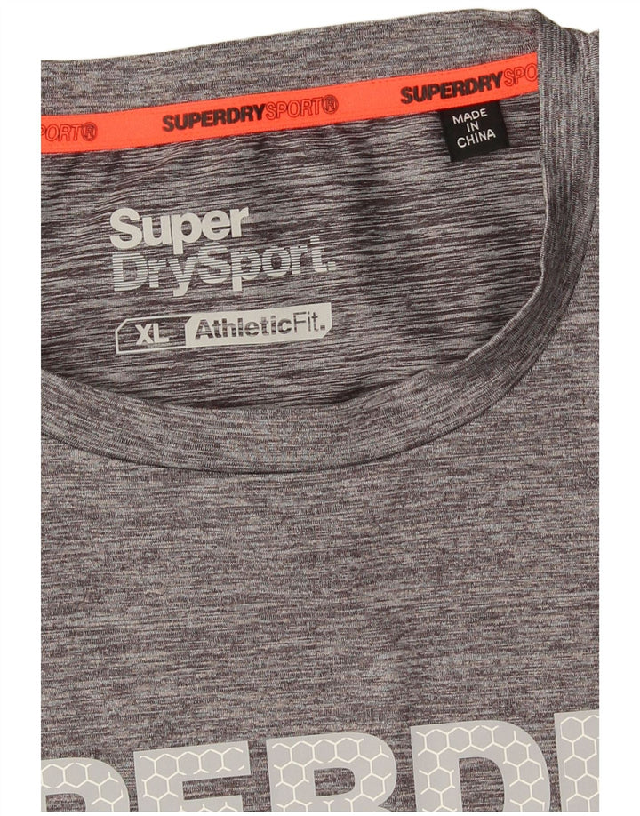 Superdry Herren Grafik-T-Shirt-Oberteil XL Grau meliert