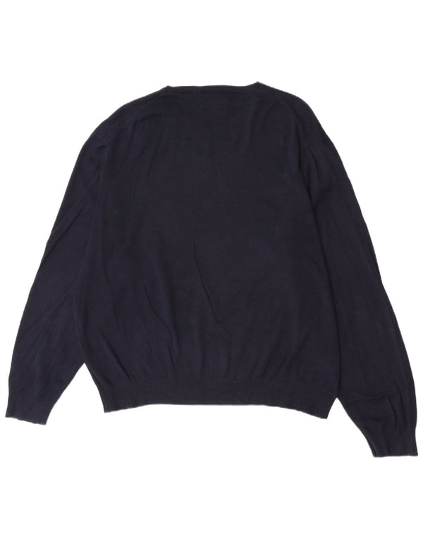 Polo Ralph Lauren Herren-Pullover mit V-Ausschnitt, 2XL, Marineblau, Baumwolle
