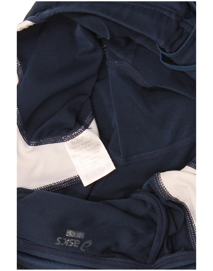 Asics Capri-Leggings für Damen, UK 14, mittleres marineblaues Farbblock-Polyester