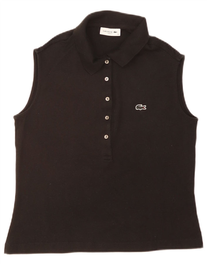 Lacoste Damen ärmelloses Slim-Fit-Poloshirt, Größe 40, mittelschwarz