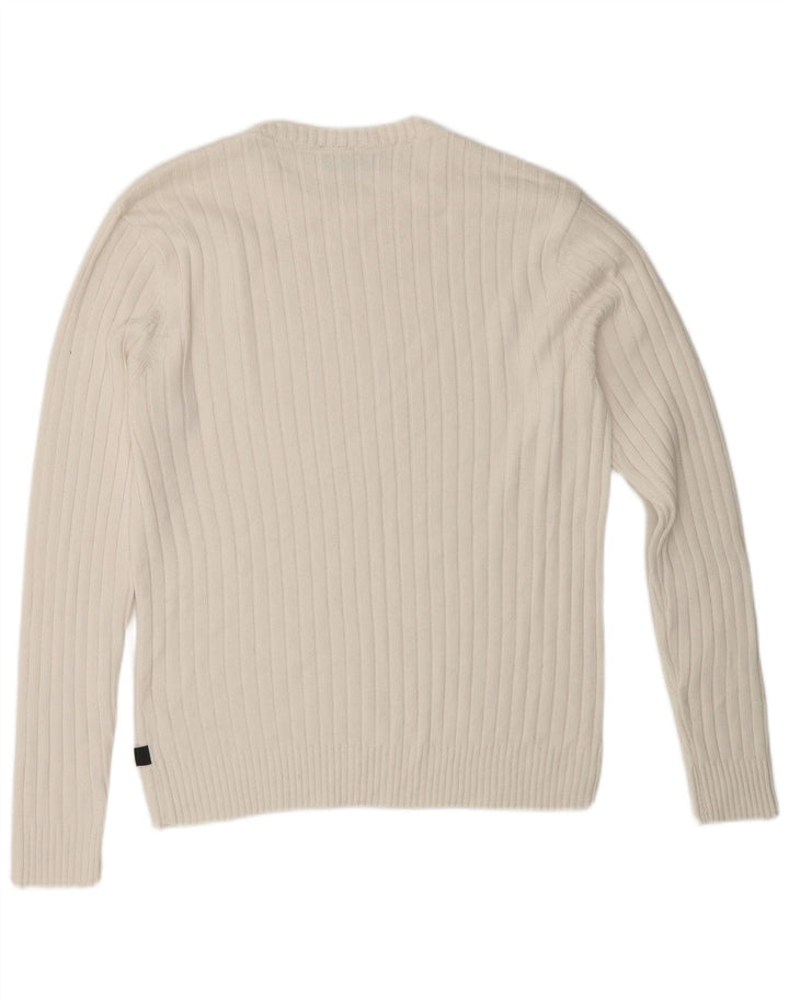 Vintage Herren Pullover mit Rundhalsausschnitt, kleine weiße Baumwolle
