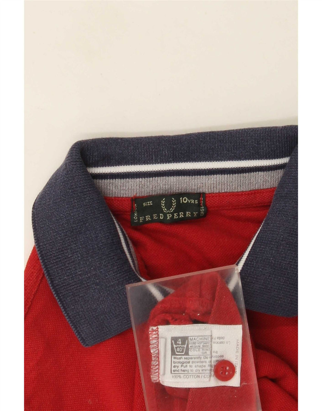 Fred Perry Jungen-Poloshirt, 9–10 Jahre, rote Colourblock-Baumwolle