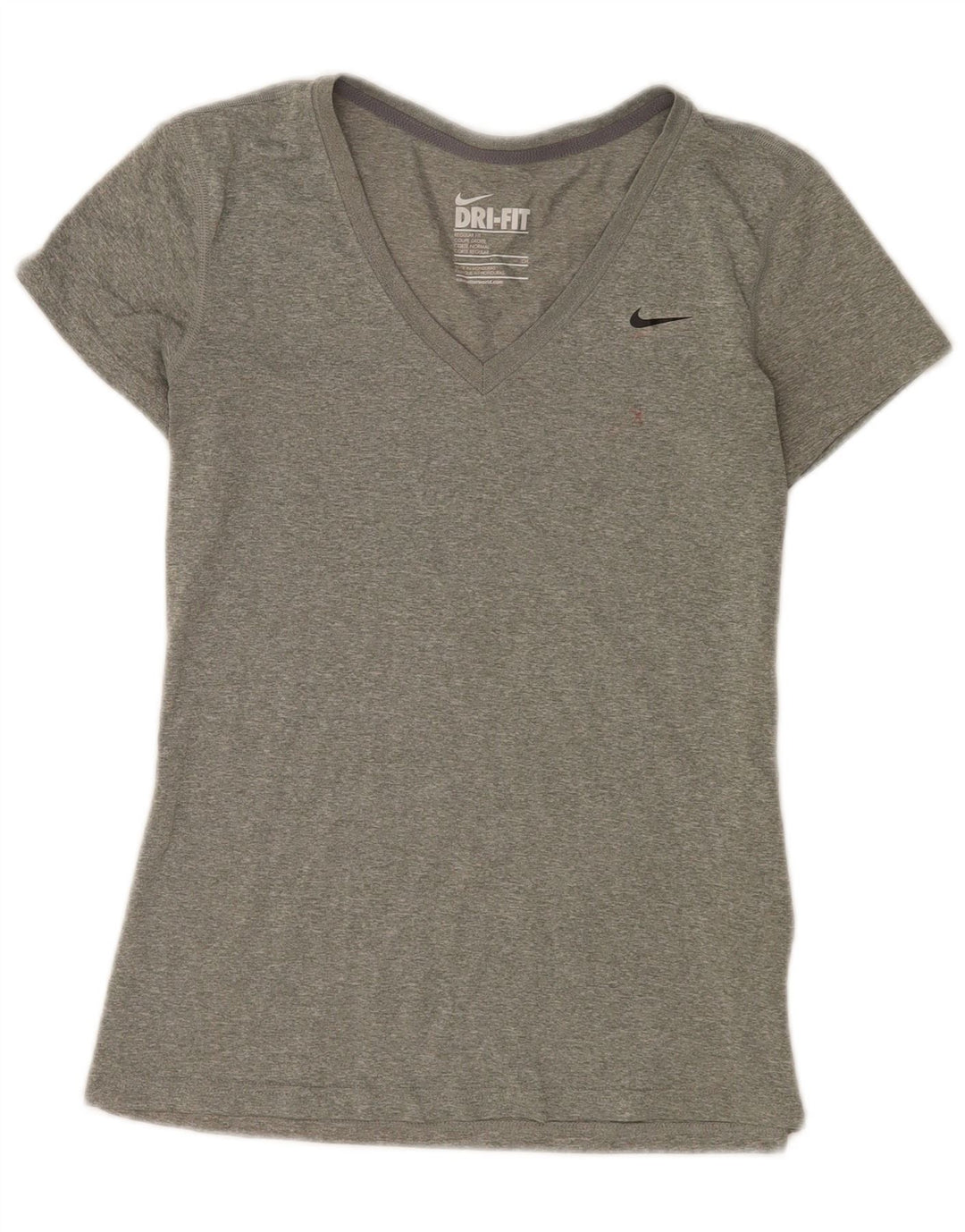 Nike Damen T-Shirt Top UK 10 Small Grau geflecktes Polyester