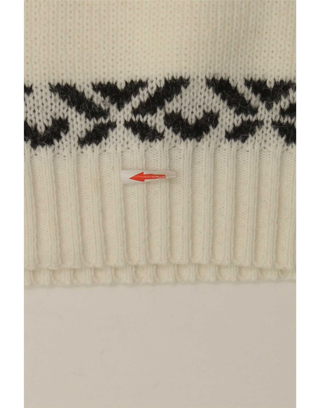 Vintage Herren Pullover mit Rundhalsausschnitt, Mittelweiß, Fair Isle