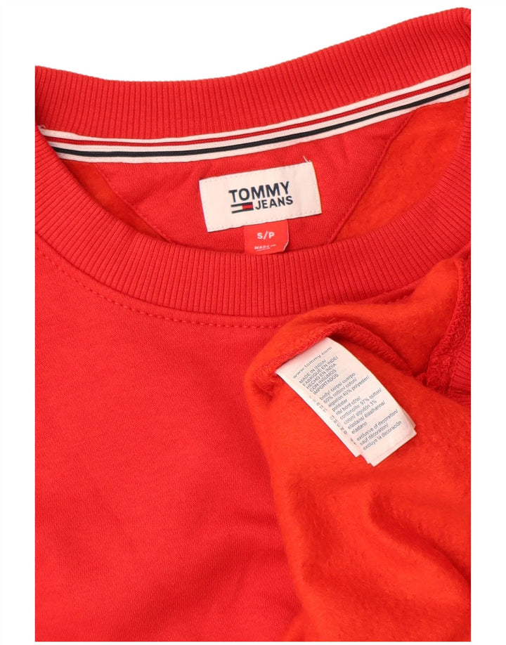 Tommy Hilfiger übergroßer Damen-Sweatshirt-Pullover, Gr. 10, Größe S, rot, Baumwolle