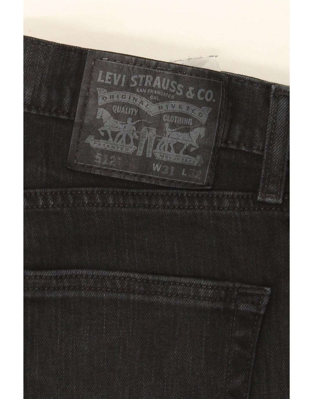 Levi's Herren 512 Slim Tapered Jeans W31 L32 Schwarze Baumwolle