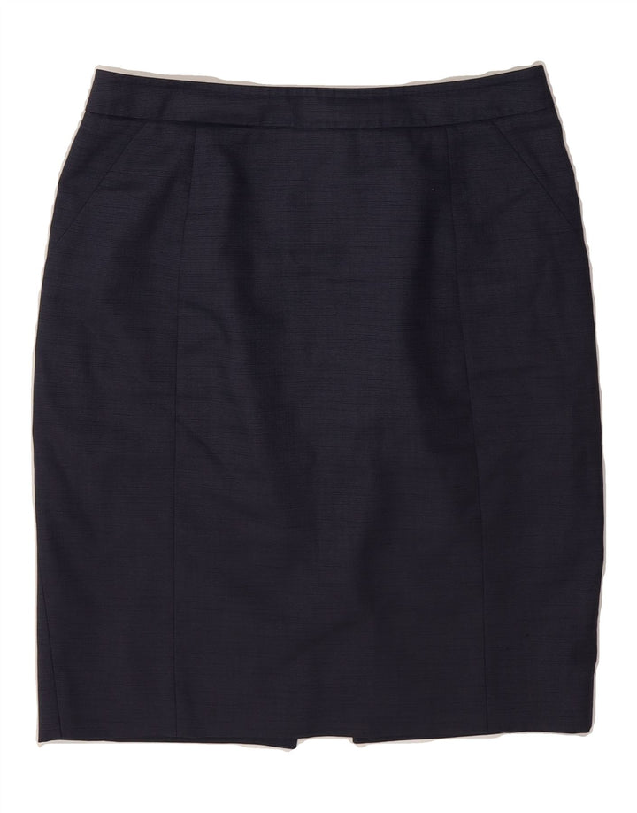 REISS Womens Pencil Skirt UK 10 Small W30 Navy Blue Polyester Vintage Reiss and Second-Hand Reiss from Messina Hembry 
