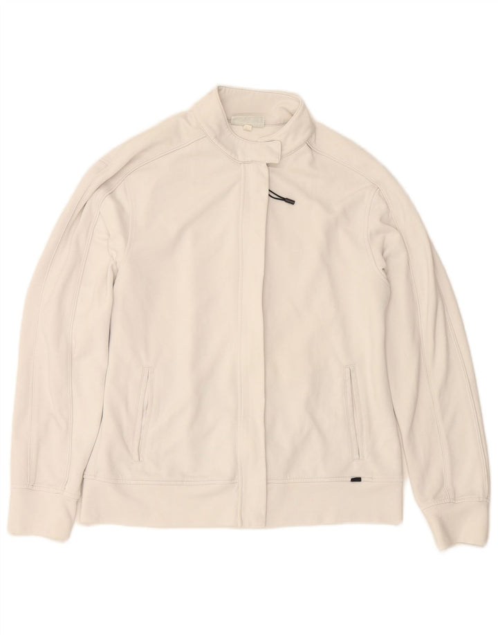 ASICS Damen-Trainingsanzug-Top-Jacke, UK 14, großes weißes Polyamid