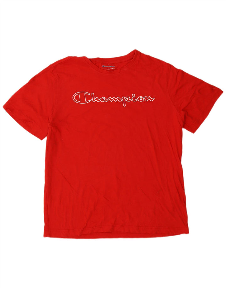 Champion Herren-T-Shirt mit Grafik, Größe L, aus roter Baumwolle
