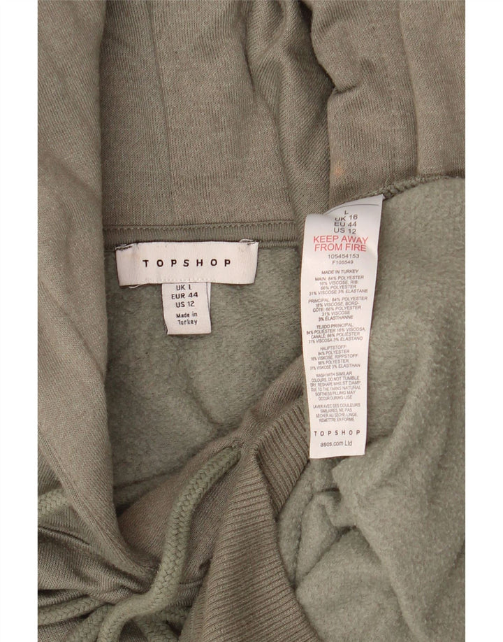 Topshop Damen-Kapuzenpullover in Übergröße, UK 16, Größe L, Khaki, Polyester