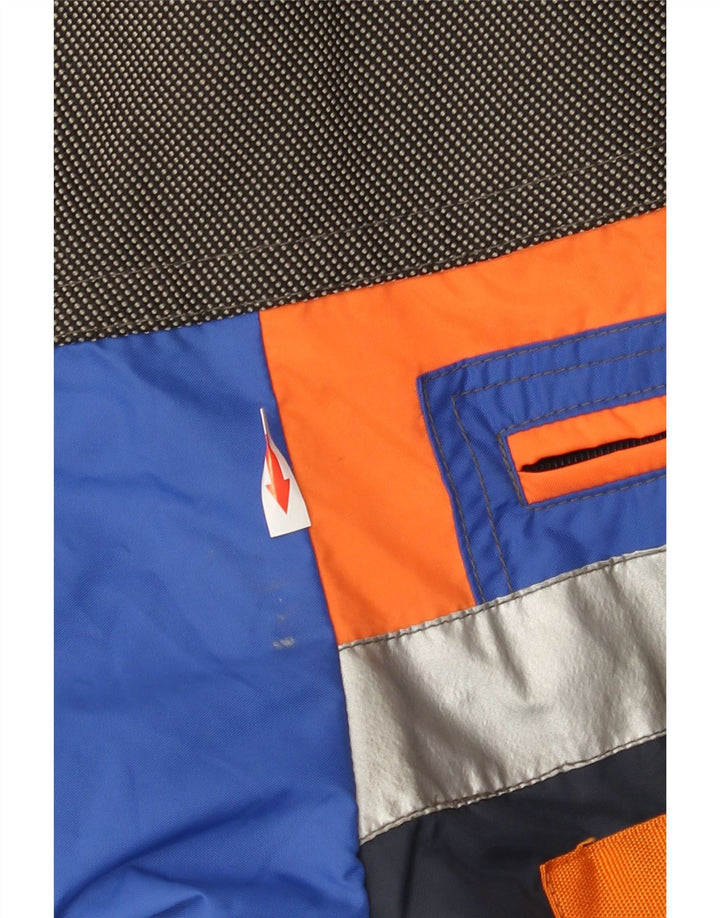 Anzi Besson Herren-Skijacke mit grafischer Kapuze, IT 50, Größe L, Blau, Farbblock