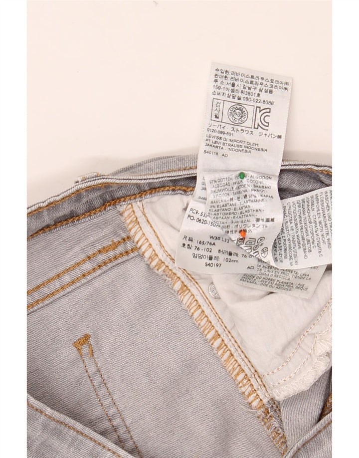 LEVI'S Damen 535 Legging Skinny Jeans W30 L32 Graue Baumwolle