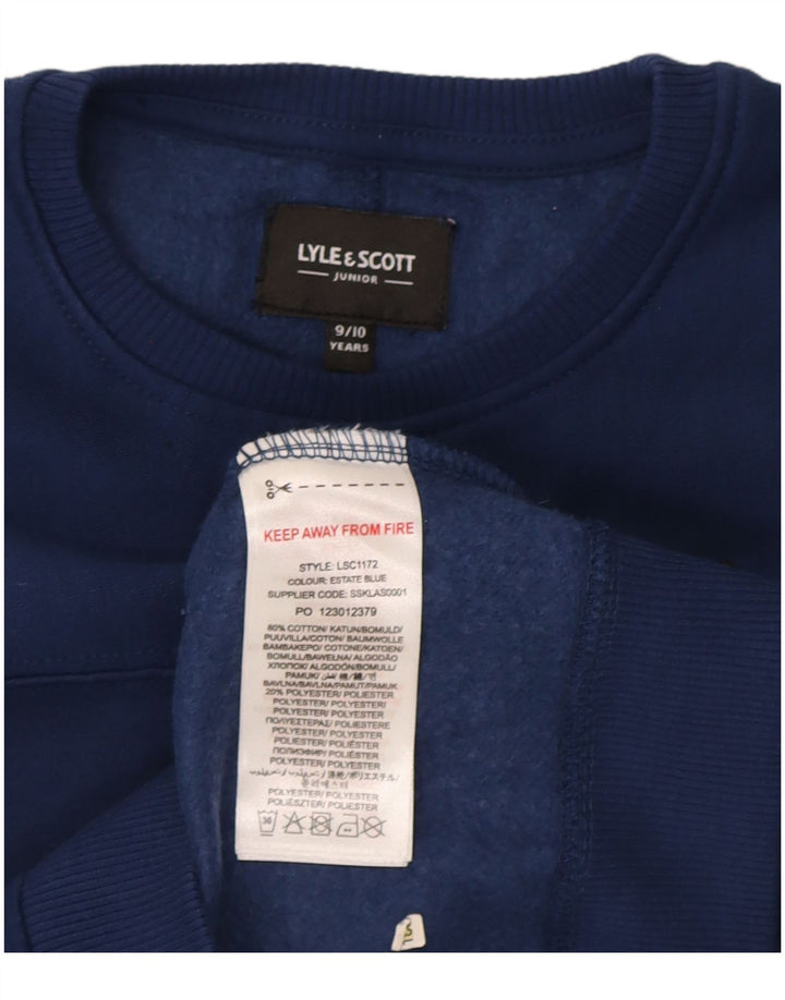 Lyle & Scott Jungen-Sweatshirt, Pullover, 9–10 Jahre, marineblaue Baumwolle
