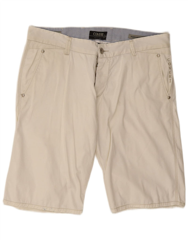 Coveri Herren-Chinoshorts IT 52 XL W38 Weiß Elastan