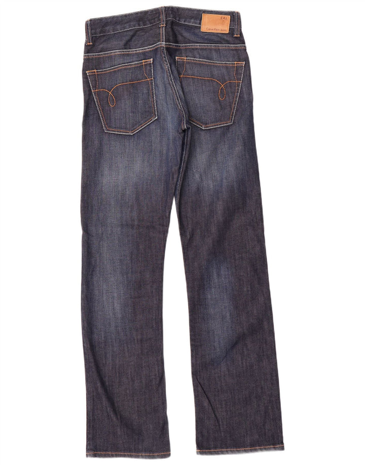Calvin Klein Damen Bootcut Jeans W30 L32 Marineblau Baumwolle