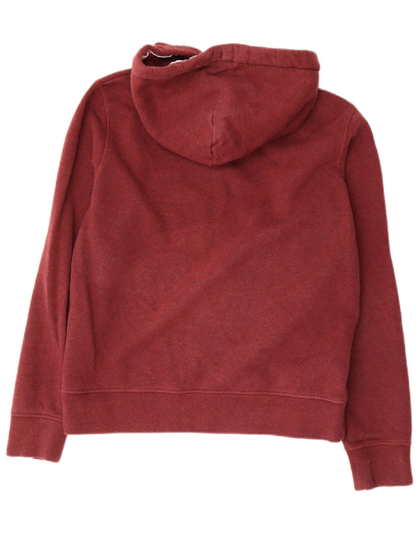 Jack Wills Damen-Kapuzenpullover mit Reißverschluss, UK 14, Größe L, Burgunderrot, Baumwolle