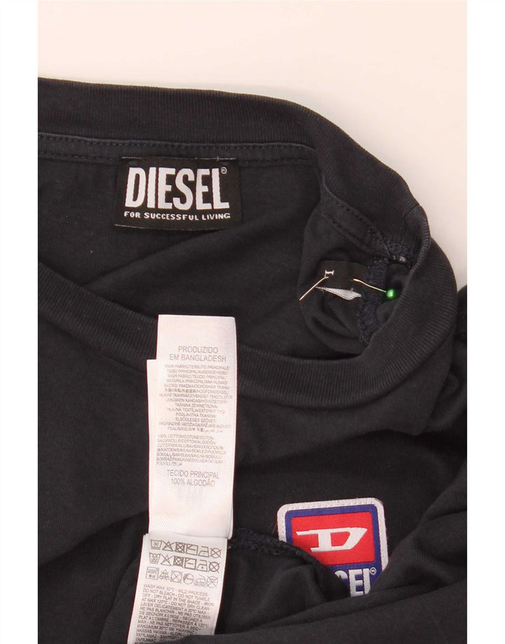 Diesel Herren T-Shirt Top Large Marineblau Baumwolle