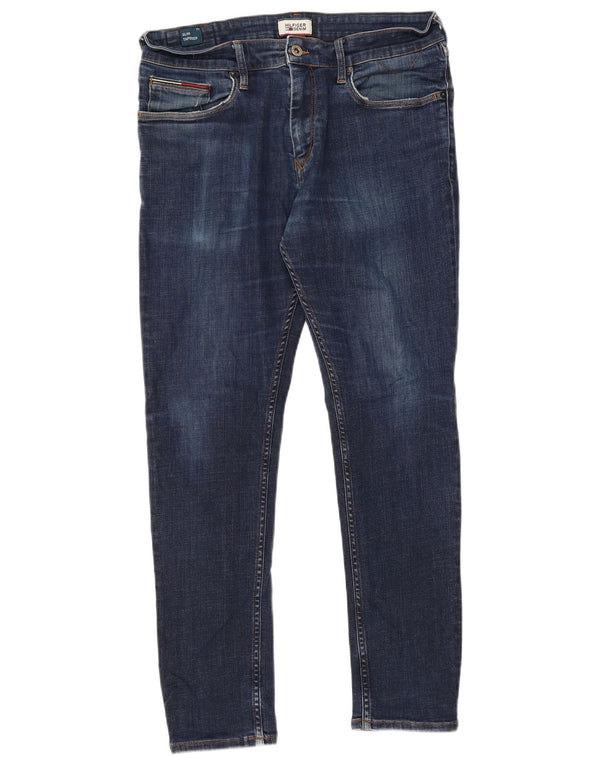 TOMMY HILFIGER Herren Slim Tapered Jeans W34 L30 Blaue Baumwolle