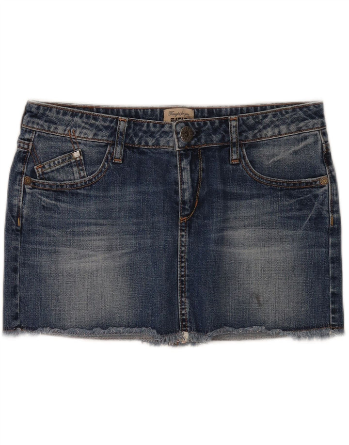 Rifle Damen Mini-Jeansrock W27 Small Blaue Baumwolle