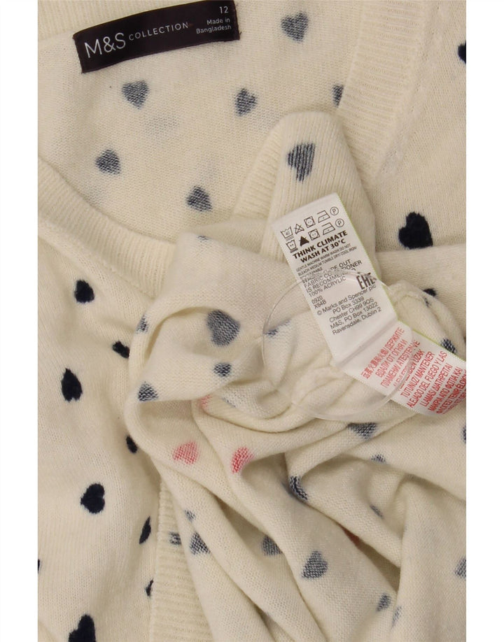 Marks & Spencer Damen-Pullover mit U-Boot-Ausschnitt, Gr. 12, Mittelweiß