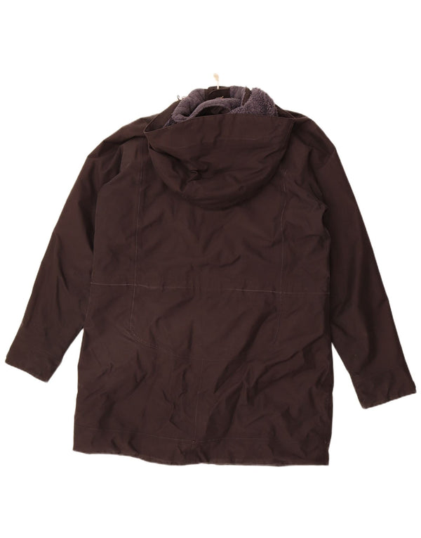 Jack Wolfskin Damen Kapuzen-Windbreaker-Mantel UK 16 Large Schwarz Polyester