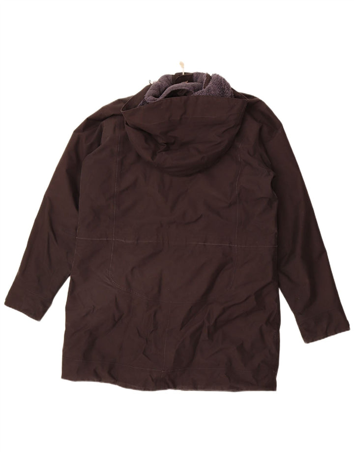 Jack Wolfskin Damen Kapuzen-Windbreaker-Mantel UK 16 Large Schwarz Polyester