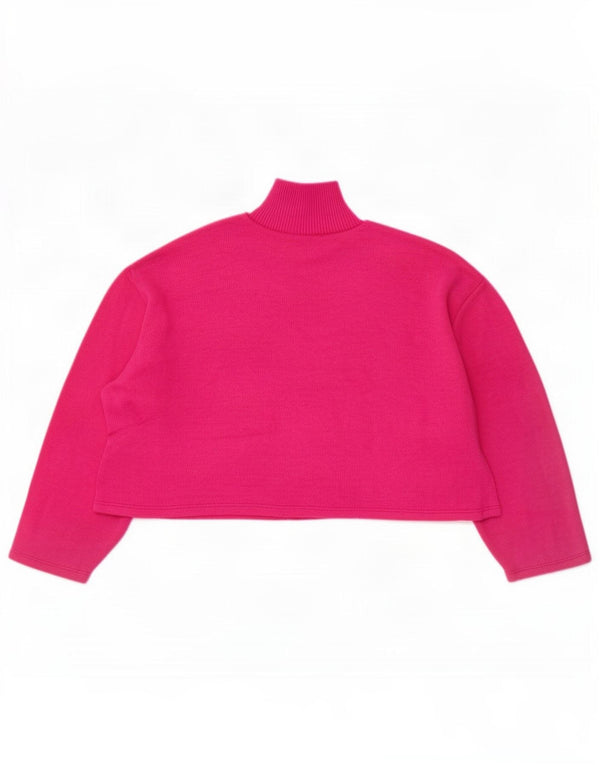 Zara Damen Crop Oversized Rollkragenpullover Pullover UK 10 Small Pink