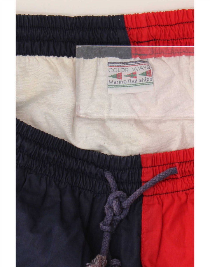 Vintage Herren-Sportshorts mit Grafik, XL, mehrfarbig, Colourblock-Polyester