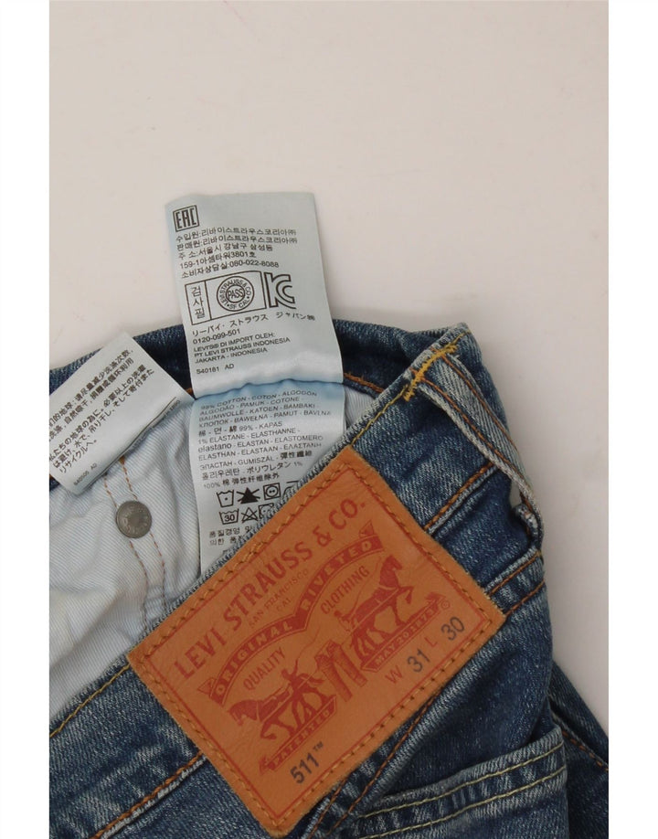 LEVI'S Womens 511 Denim Shorts W31 Medium Blue Cotton Vintage Levi's and Second-Hand Levi's from Messina Hembry 
