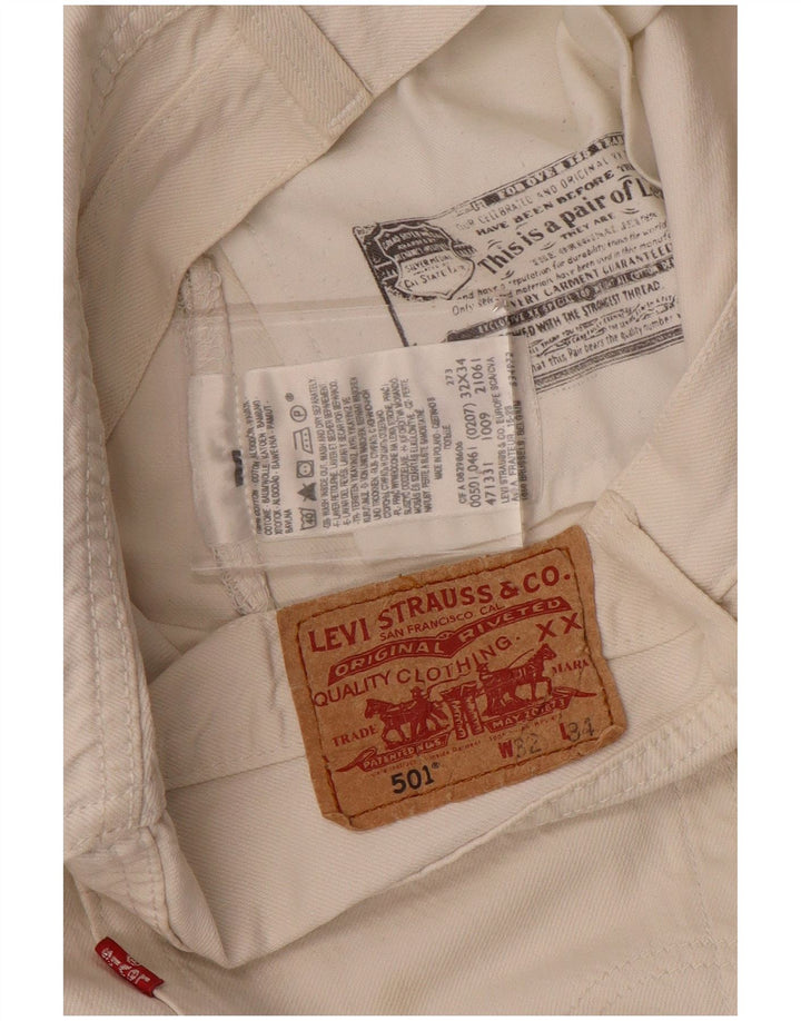Levi's Herren 501 Straight Jeans W32 L26 Weiße Baumwolle