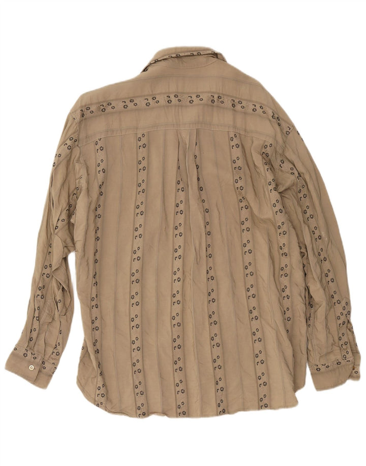 Sos Herrenhemd Mittelbeige Blumenviskose