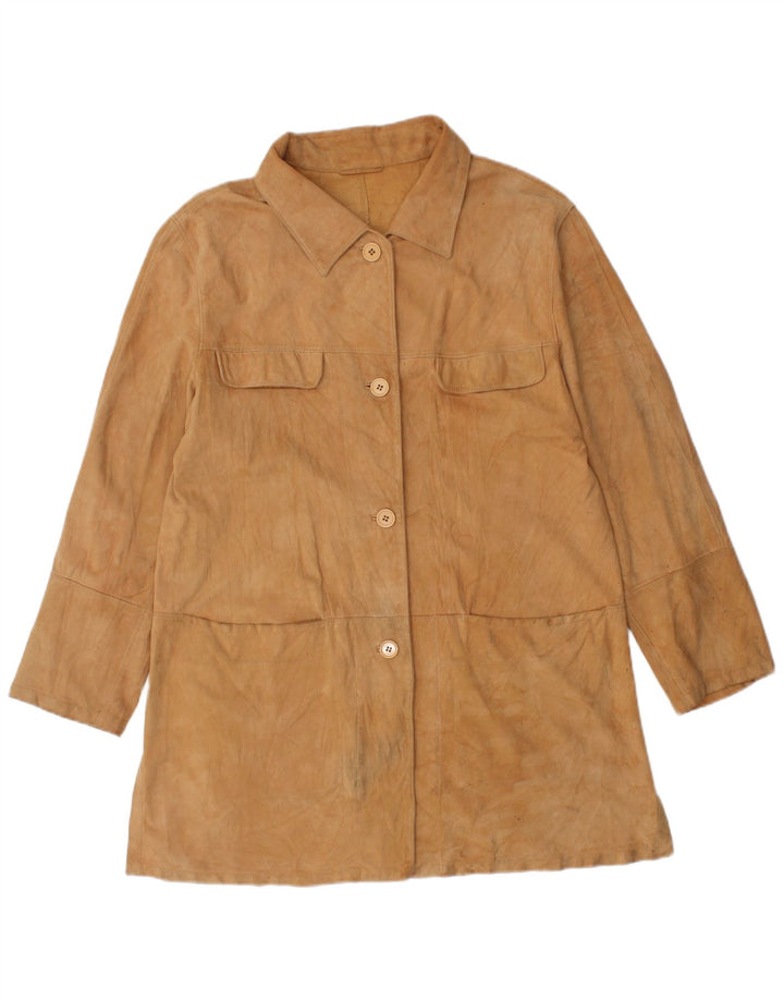 GIMO'S Damen Wildlederjacke UK 12 Medium Beige