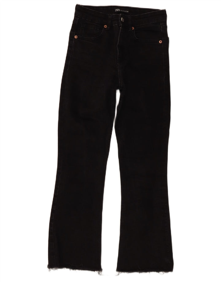 Zara Damen Schlagjeans EU 36 XS W26 L25 Schwarz