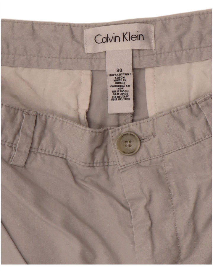 Calvin Klein Herren Chinoshorts W30 mittelgraue Baumwolle